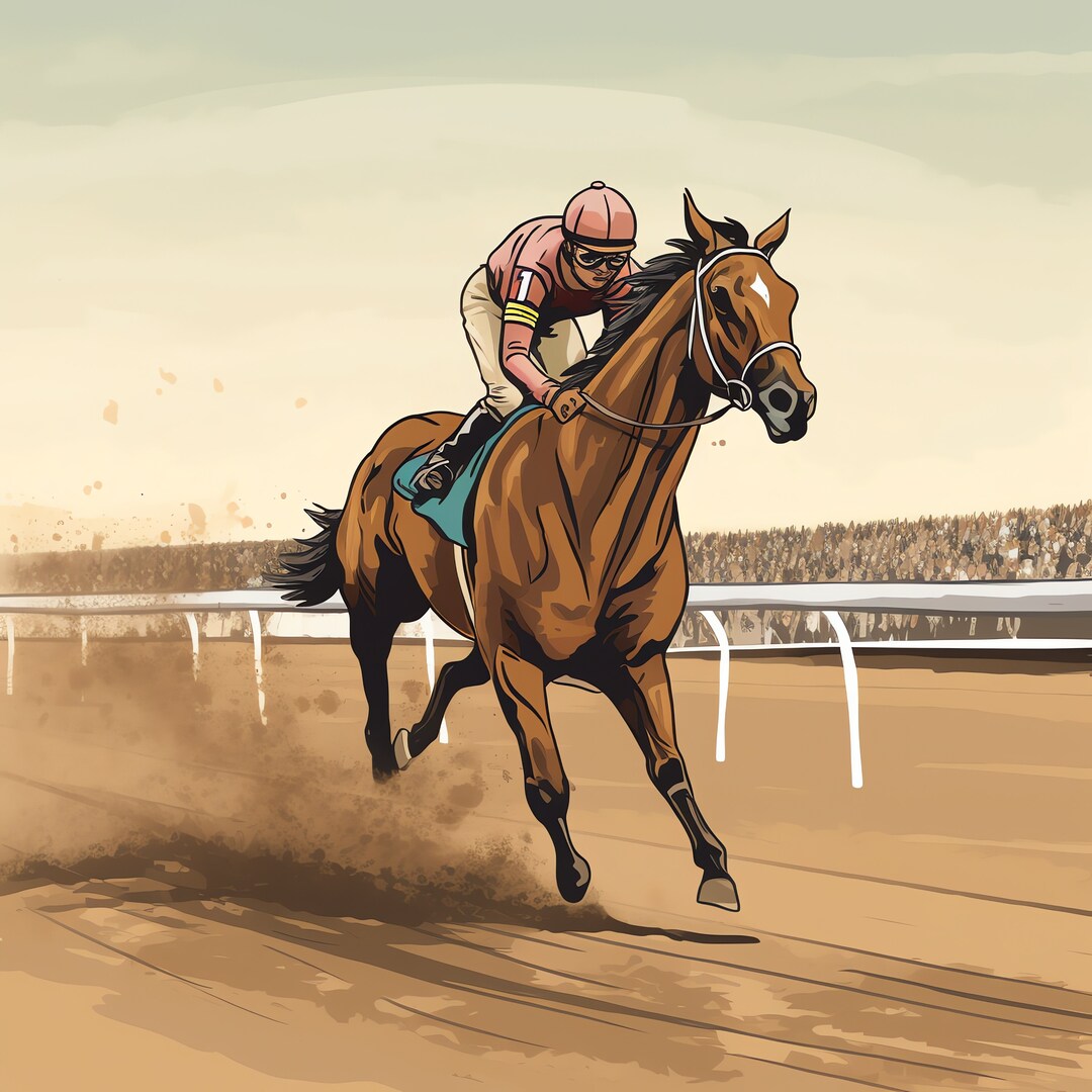 Equestrian Elegance: Kentucky Derby Rider – Exquisite Oil Painting of a ...