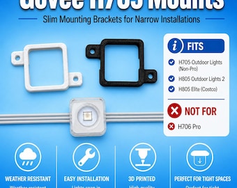 Govee Permanent Outdoor Light Slim Mount Clips for 1x2: H705 & Elite