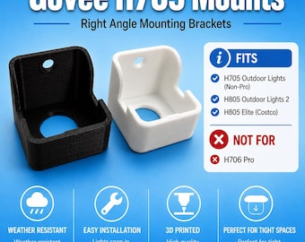Govee Outdoor Permanent LED Lights Right Angle 90 Degree Mounts for H705/Elite Costco model