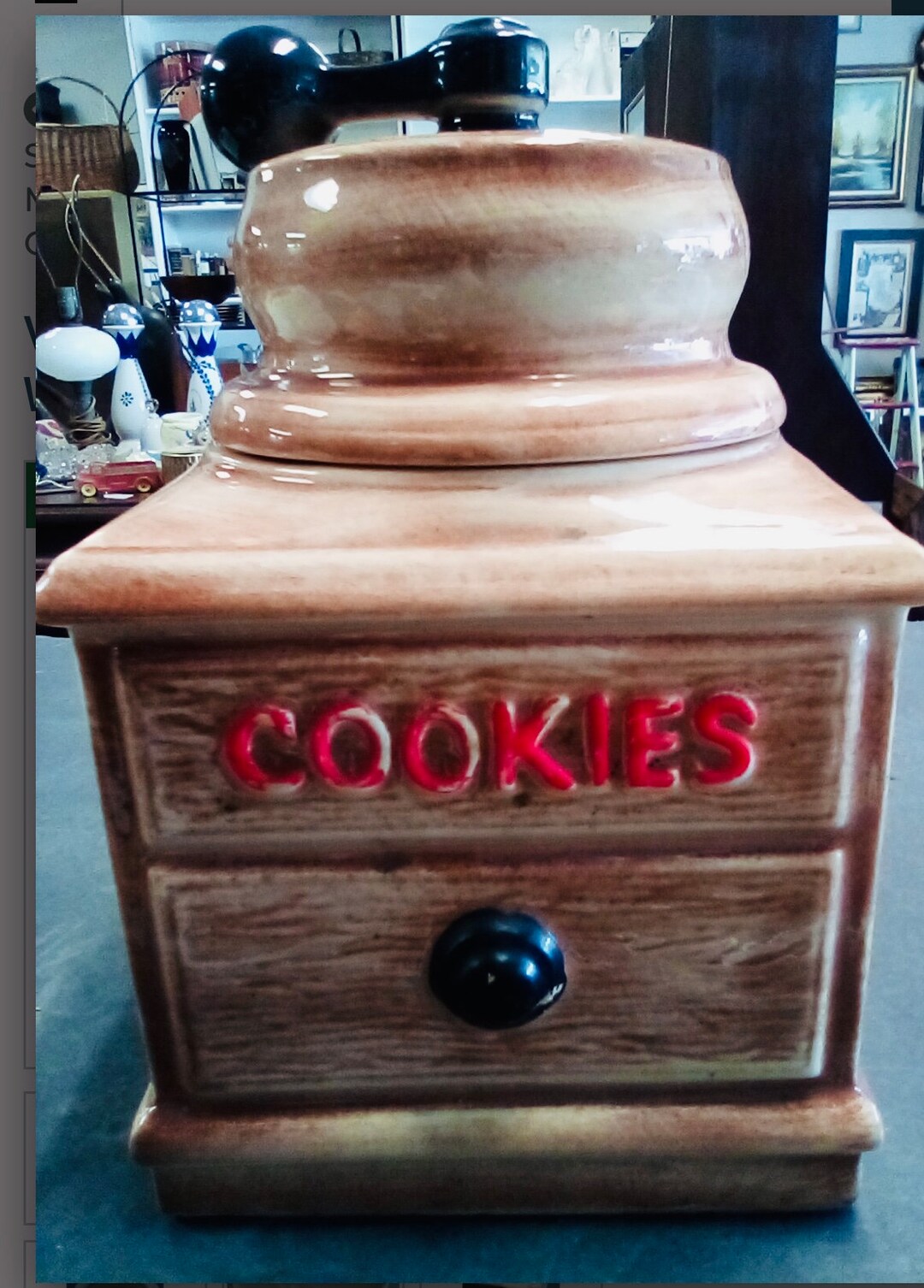 Mccoy Coffee Grinder Cookie Jar Etsy