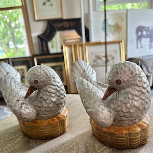 Set Of 2 Dove On Nest Trinket Boxes
