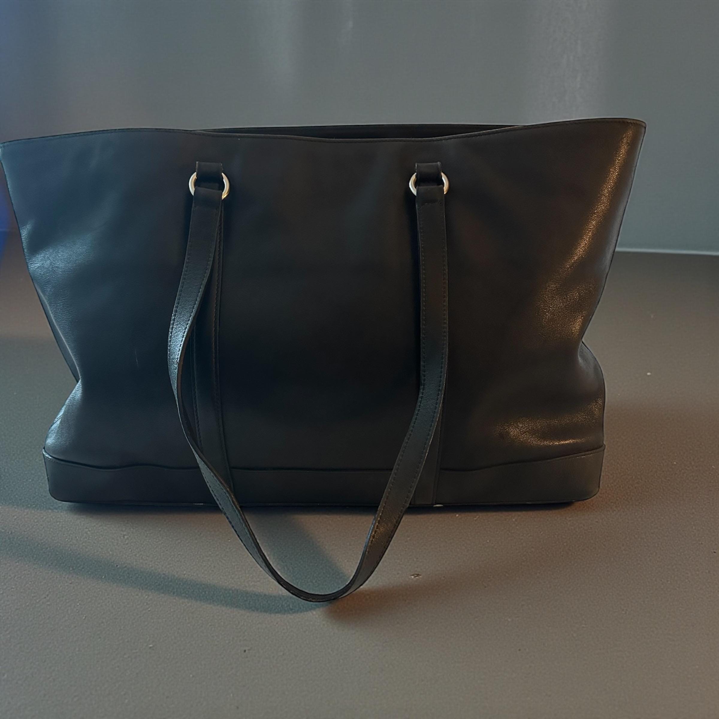 Coach Black Leather Hampton Tote - Etsy