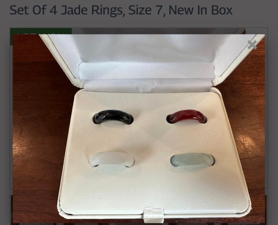 Colored Jade Rings Set - Size 7 - image 1