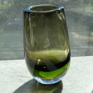 Green glass vase