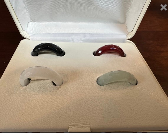 Colored Jade Rings Set - Size 7 - image 3