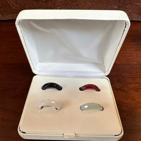 Colored Jade Rings Set - Size 7 - image 2