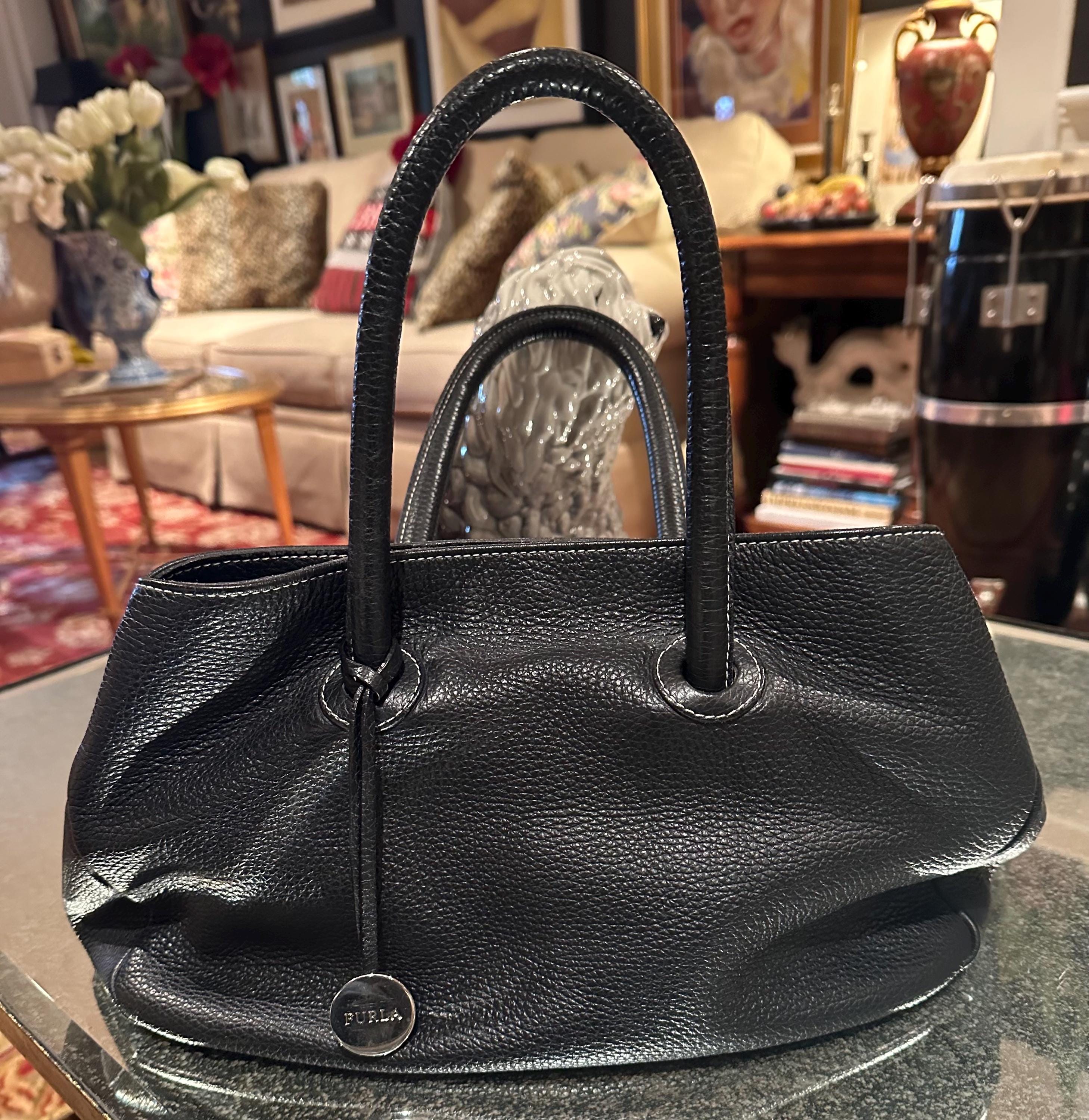 Furla Vintage Leather Tote Bag - Etsy