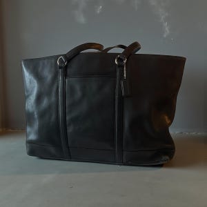 Coach Black Leather Hampton Tote - Etsy