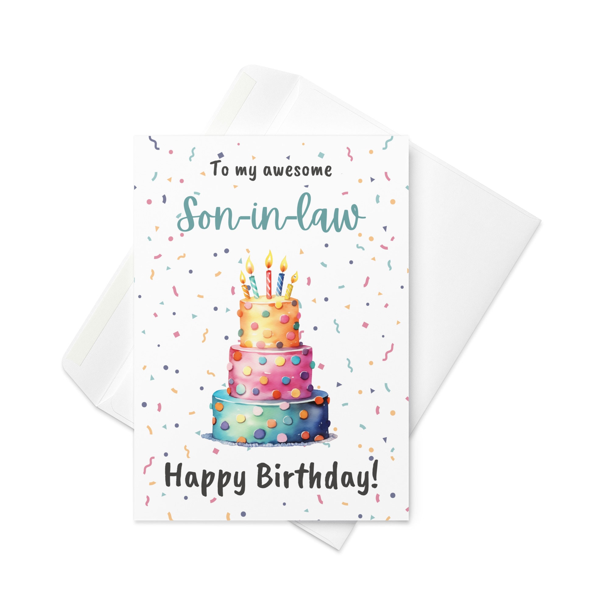 Tarjeta de cumpleaños para yerno, tarjeta de felicitación de feliz  cumpleaños de mi suegra, para mi increíble yerno, pastel de confeti de  acuarela - Etsy México, image size:2000x2000