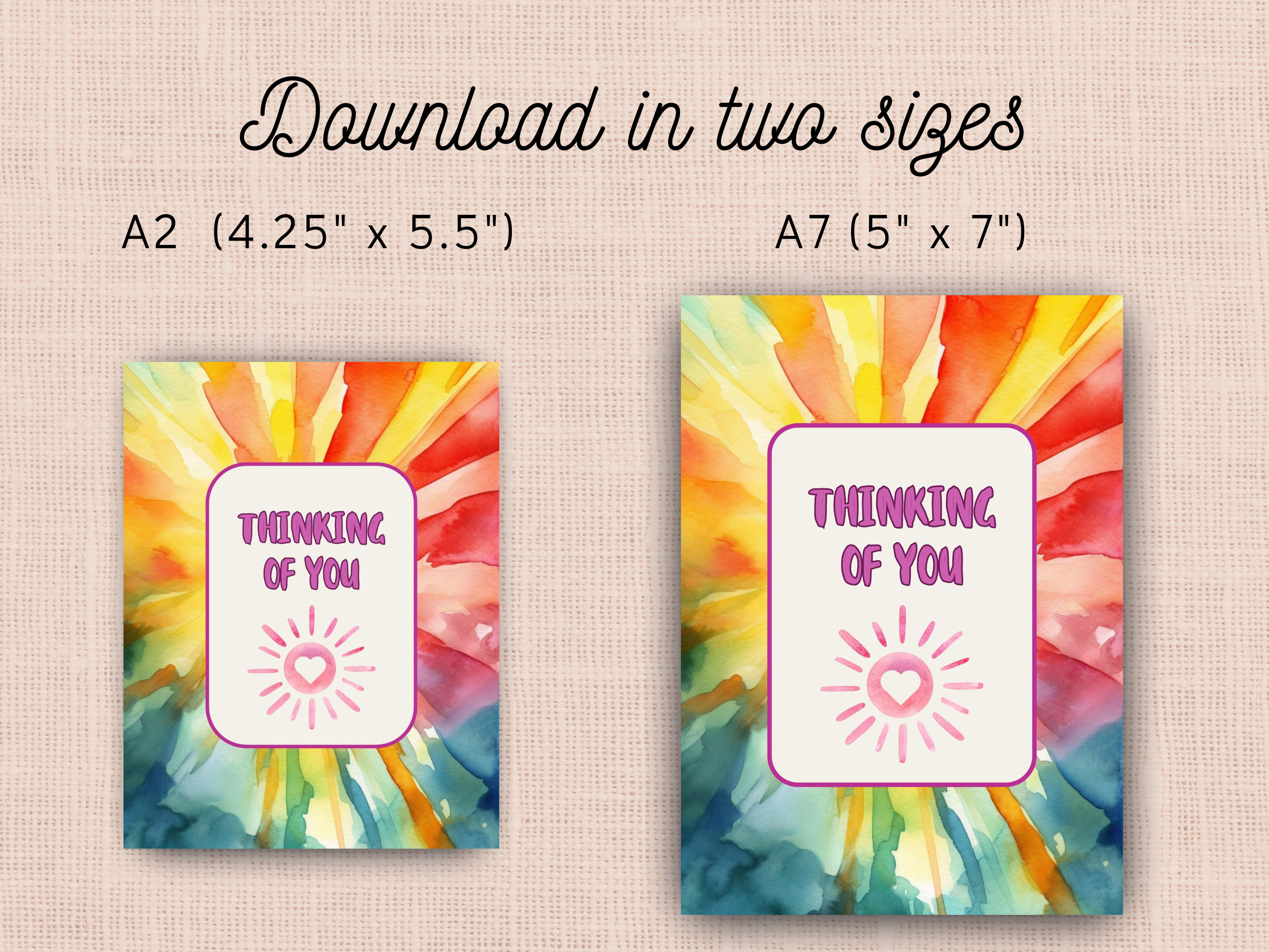 Printable Thinking of You Card, Instant Digital Download Print at Home ...