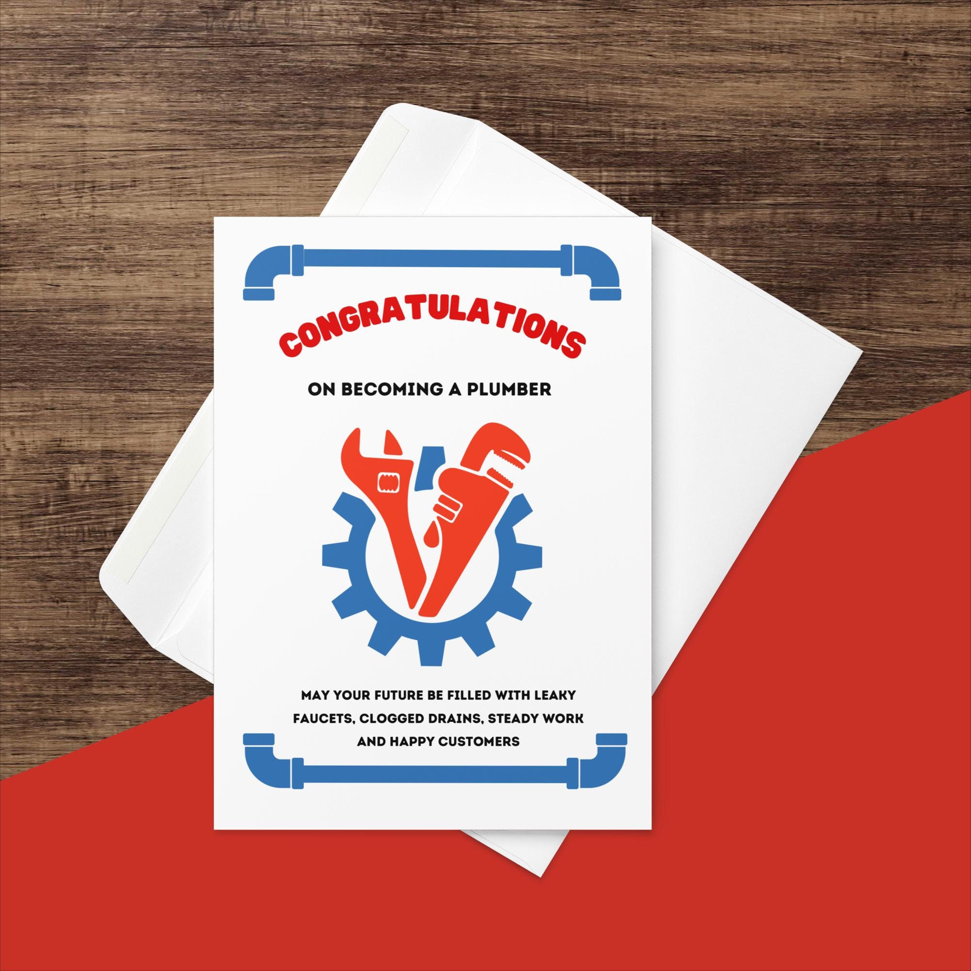 Plumber Graduation Card, Congratulations on Becoming A Plumber, Trade ...