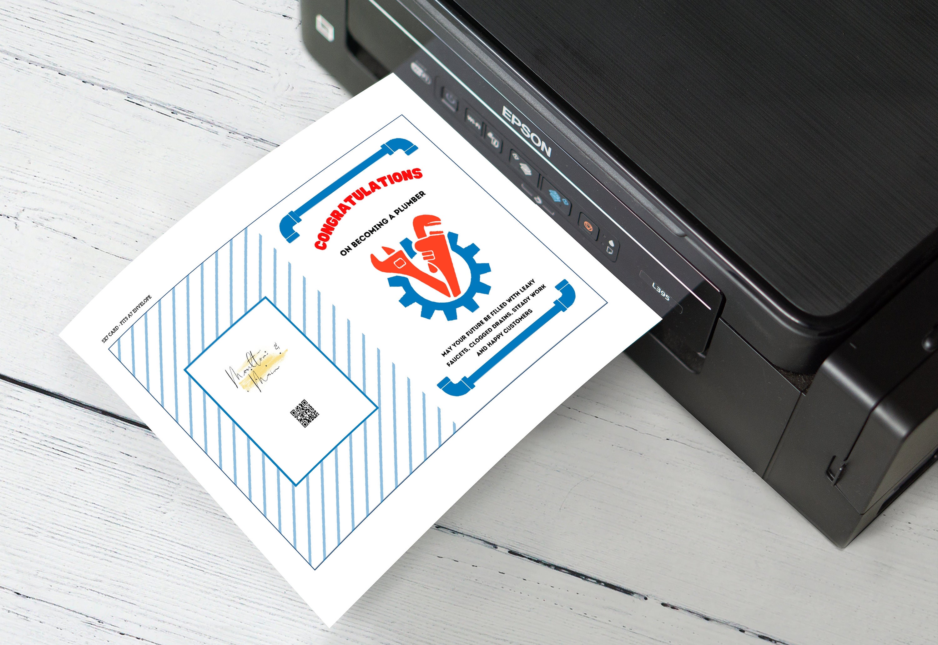 Printable Plumber Graduation Card, Instant Download, Print at Home Card ...