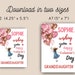 Printable Valentine's Day Card for Granddaughter, Instant Download ...