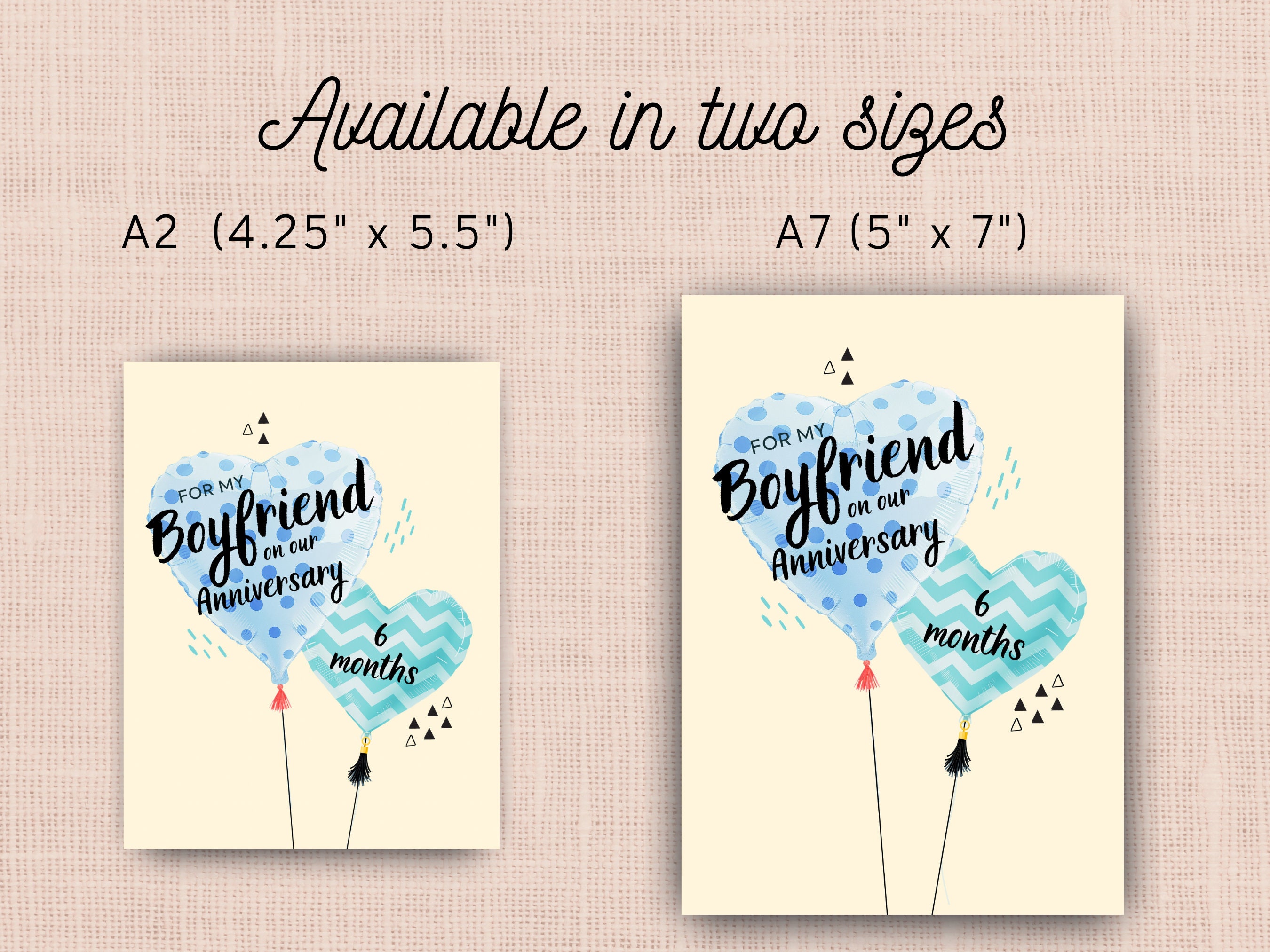 Boyfriend 6 Month Anniversary Card, to My Boyfriend, Half Year ...