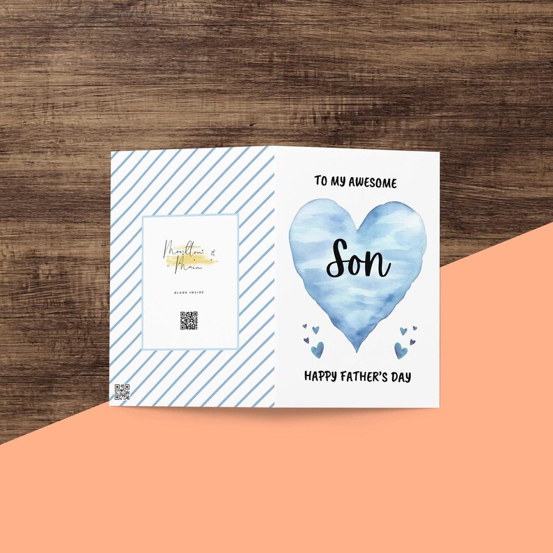 Printable Fathers Day Card for Son, Instant Download, Print at Home ...