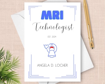 MRT-Technologe-Abschlusskarte, 2024 personalisierte Glückwunschkarte für MRT-Techniker, Geschenk für den klinischen Abschluss des Zertifizierungsprogramms