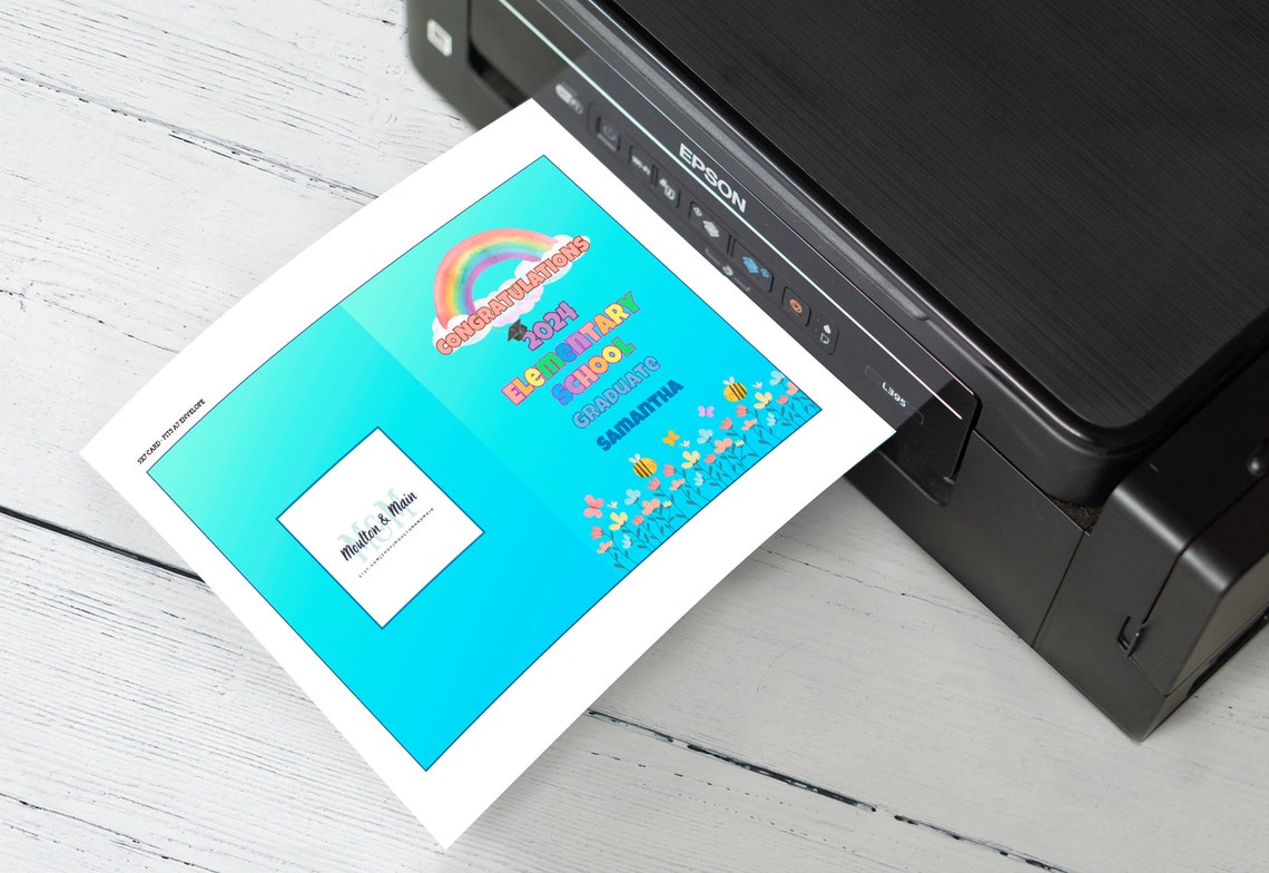 Printable Elementary School Graduation Card, Print at Home Editable ...