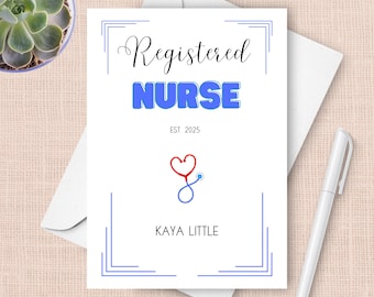 RN Graduation Card, 2026 Personalized Congratulations Card For Registered Nurse, Nursing School Graduation Gift