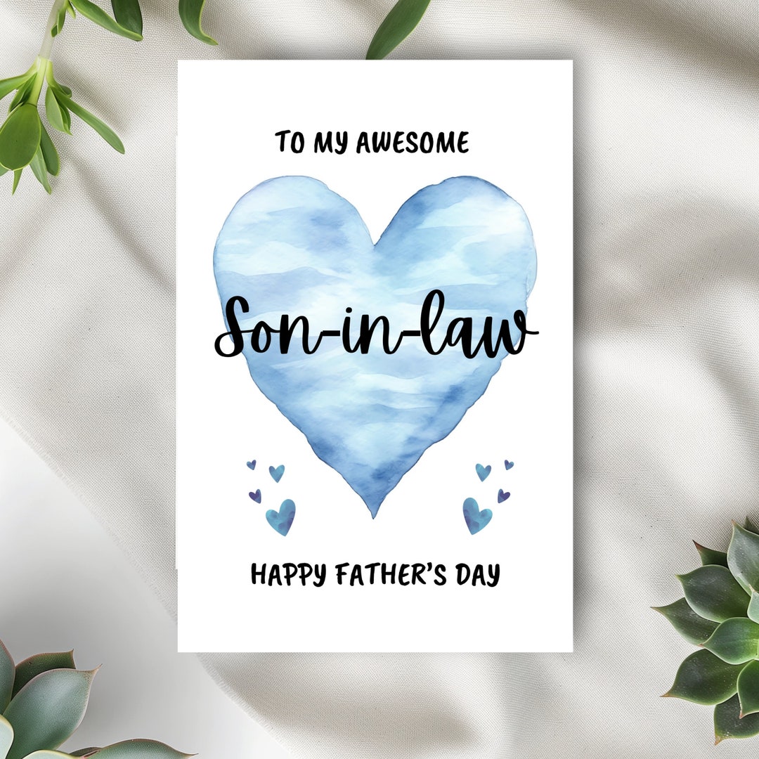 Father's Day Card for Son-in-law, Happy Fathers Day Greeting Card