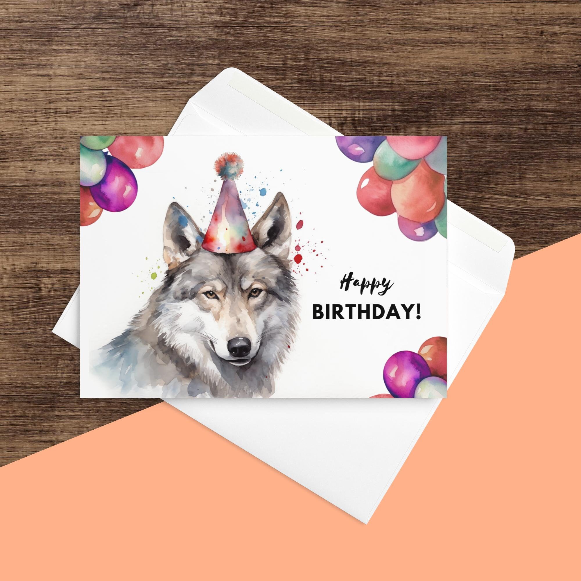 Biglietto Di Auguri Wee Blue Coo - Motivo Lupo Vestito, 17.5x12.5 Cm, Carta Premium 280 Gsm, Interno Vuoto - 2