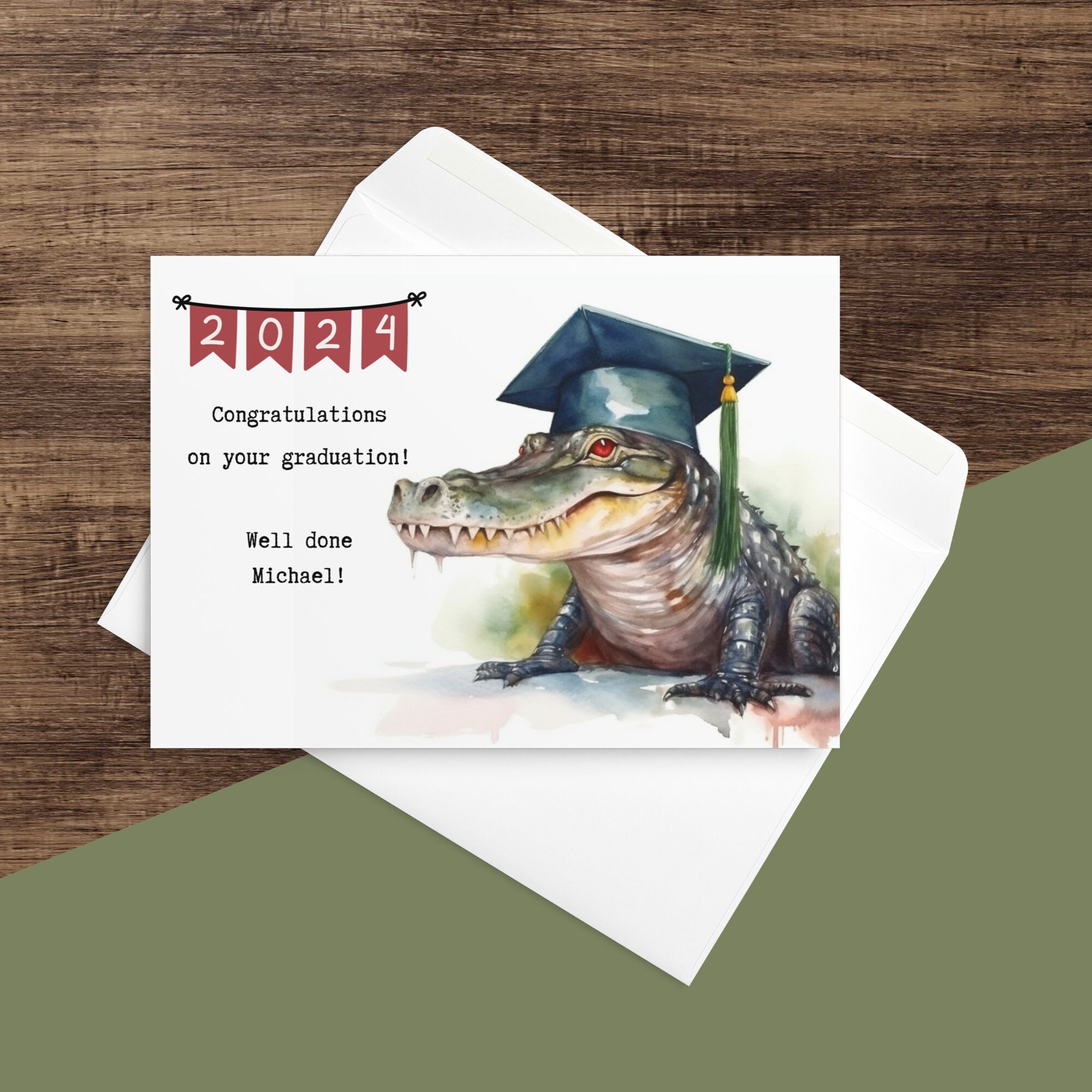 Alligator Graduation Card, Graduation 2026 Custom Card Personalized ...