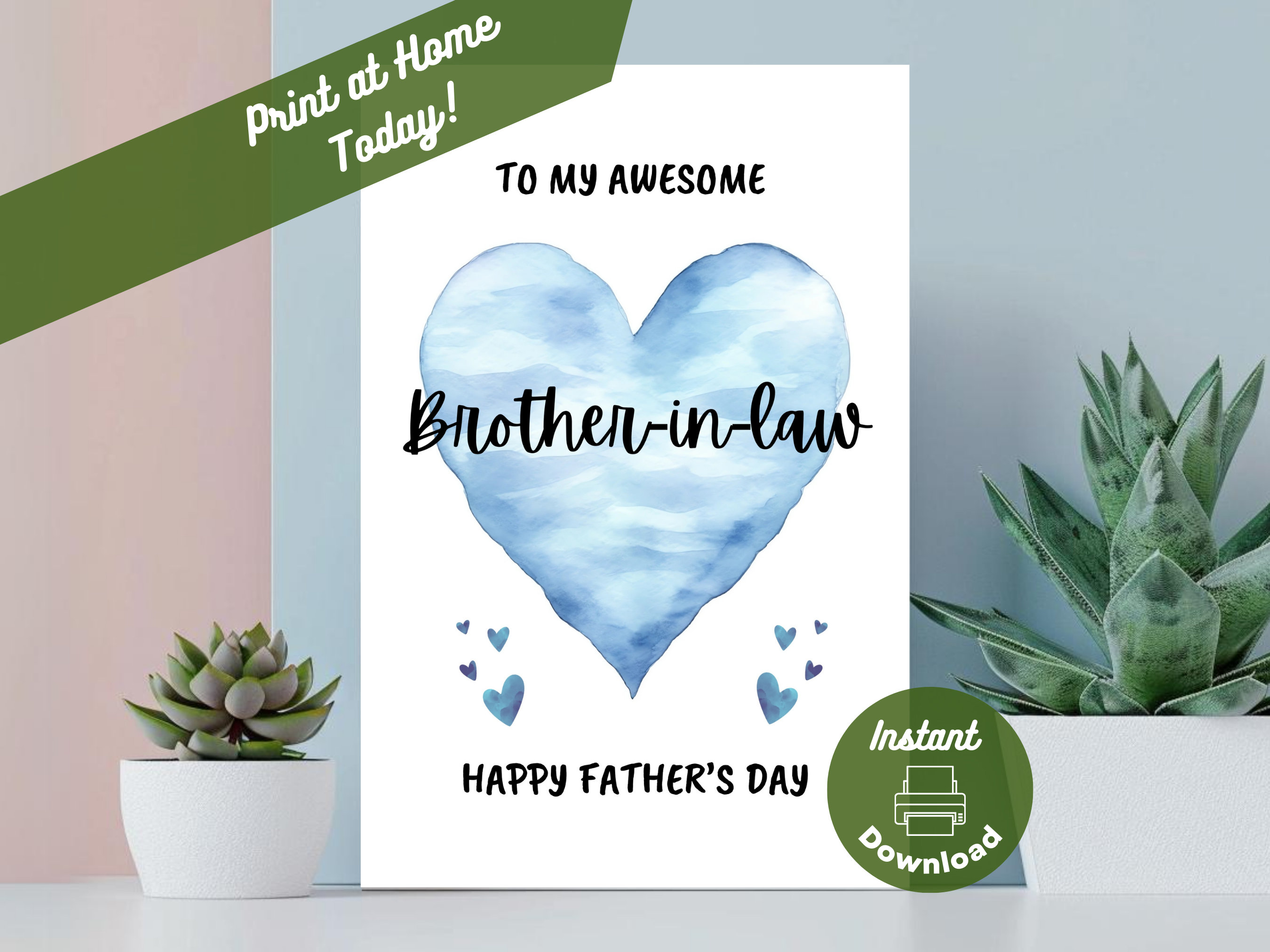 Printable Fathers Day Card for Brother-in-law, Instant Download, Print ...