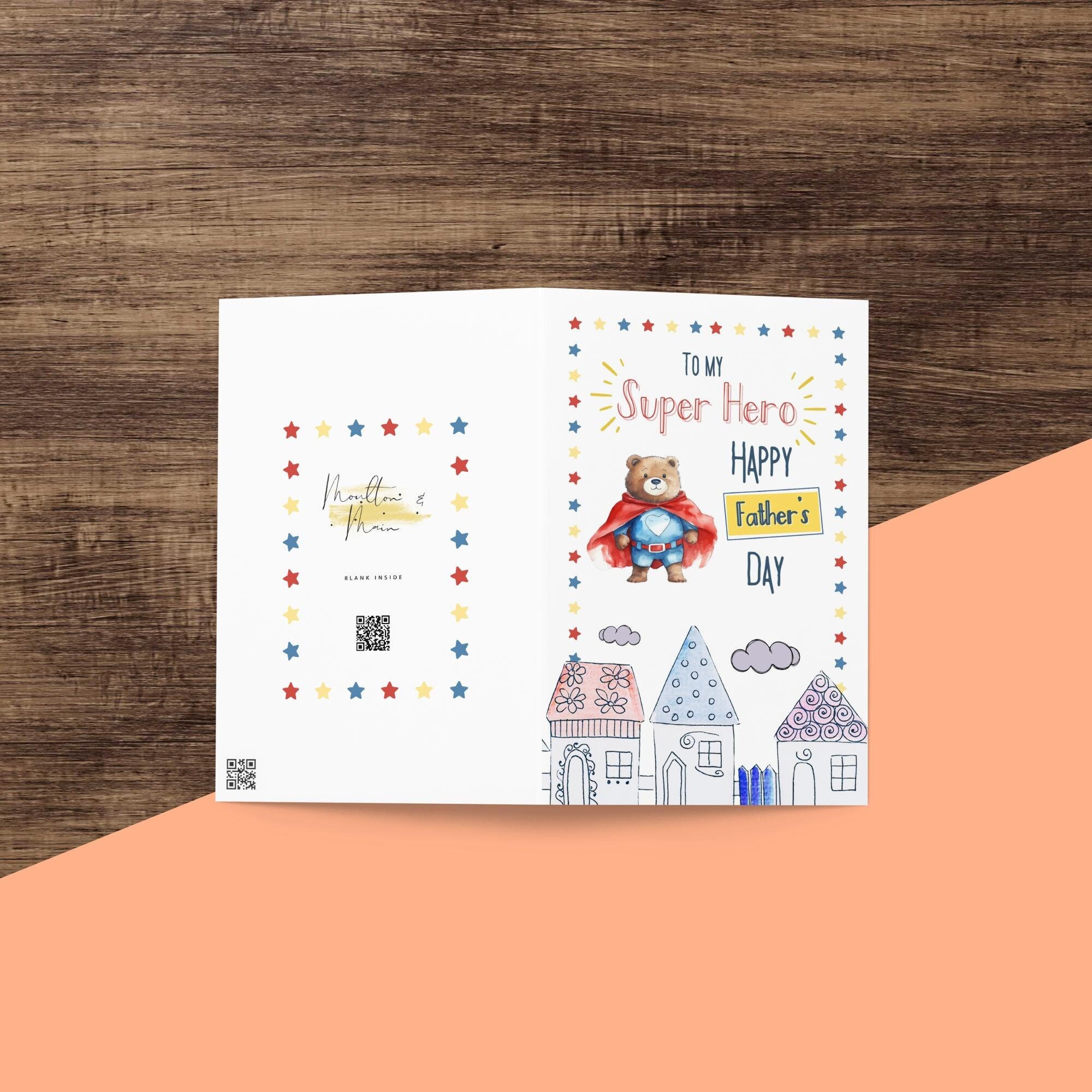 Printable Superhero Father's Day Card, Instant Download, Print at Home ...