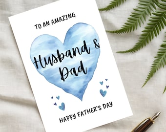 Father’s Day Card For Husband And Dad, Happy Fathers Day Card From Wife, To An Amazing Husband And Dad Happy Father'S Day