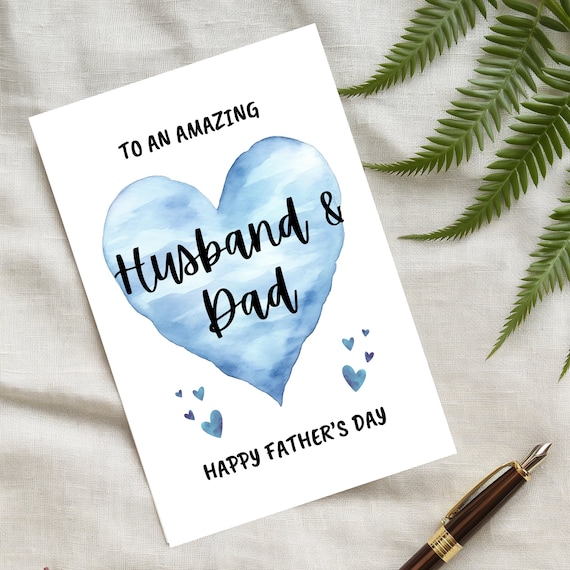 UK Greetings Biglietto per la festa del papà per marito – Love Heart Design