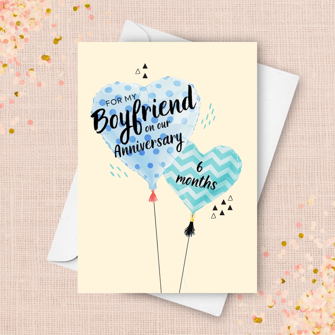 Boyfriend Month Anniversary Card, to My Boyfriend, Half Year - Main Image