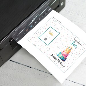 Printable Birthday Card for Son, Instant Digital Download Print at Home ...