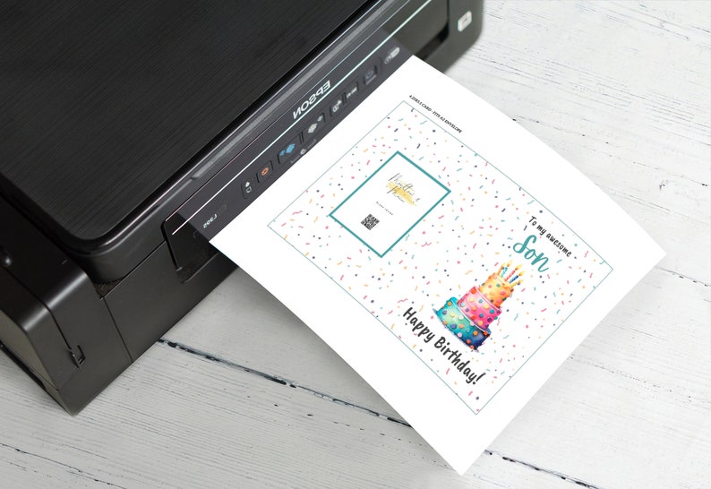 Printable Birthday Card for Son, Instant Digital Download Print at Home ...