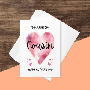Mother’s Day Card for Cousin, for My Awesome Cousin Happy Mothers Day ...