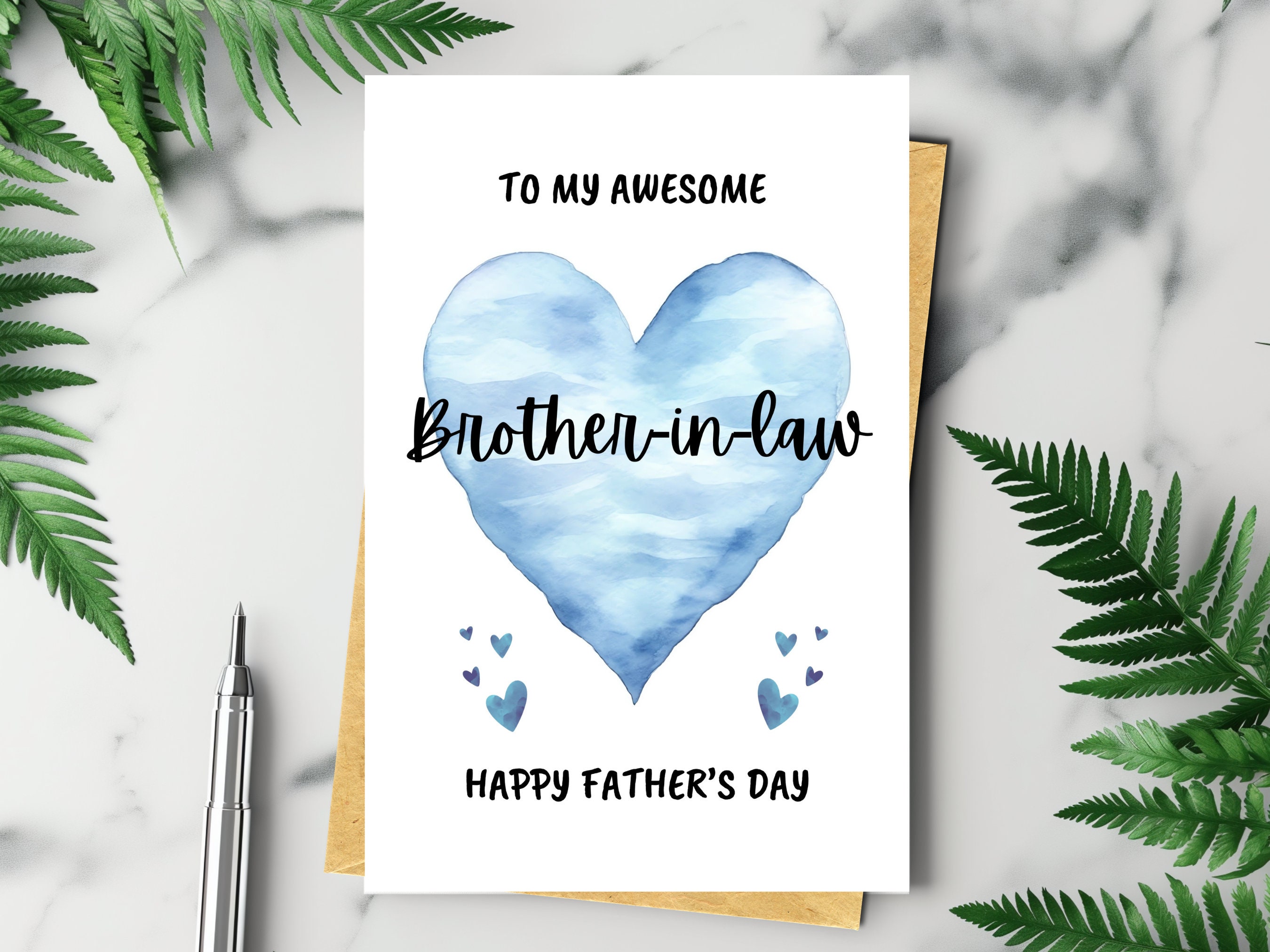 Father’s Day Card For Brother-In-Law, Happy Fathers Day Greeting Card From Sister-In-Law, To My Awesome Brother-In-Law Happy Father's Day
