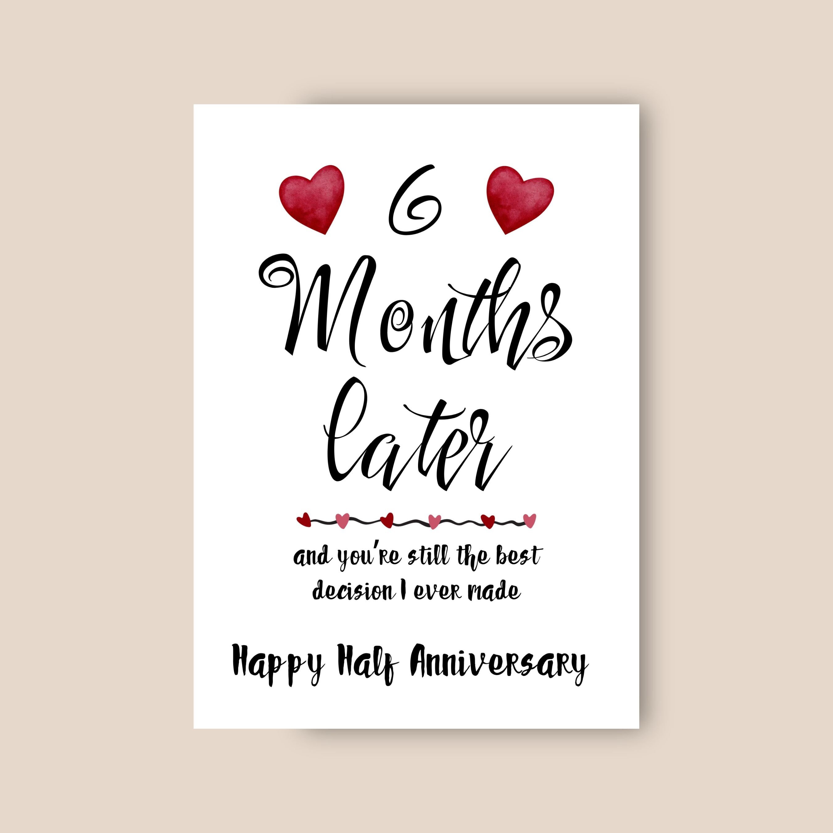 Anniversary Card, Cute Anniversary Card, Happy Anniversary Card, 6 month  anniversary card, 6 month anniversary gift for boyfriend