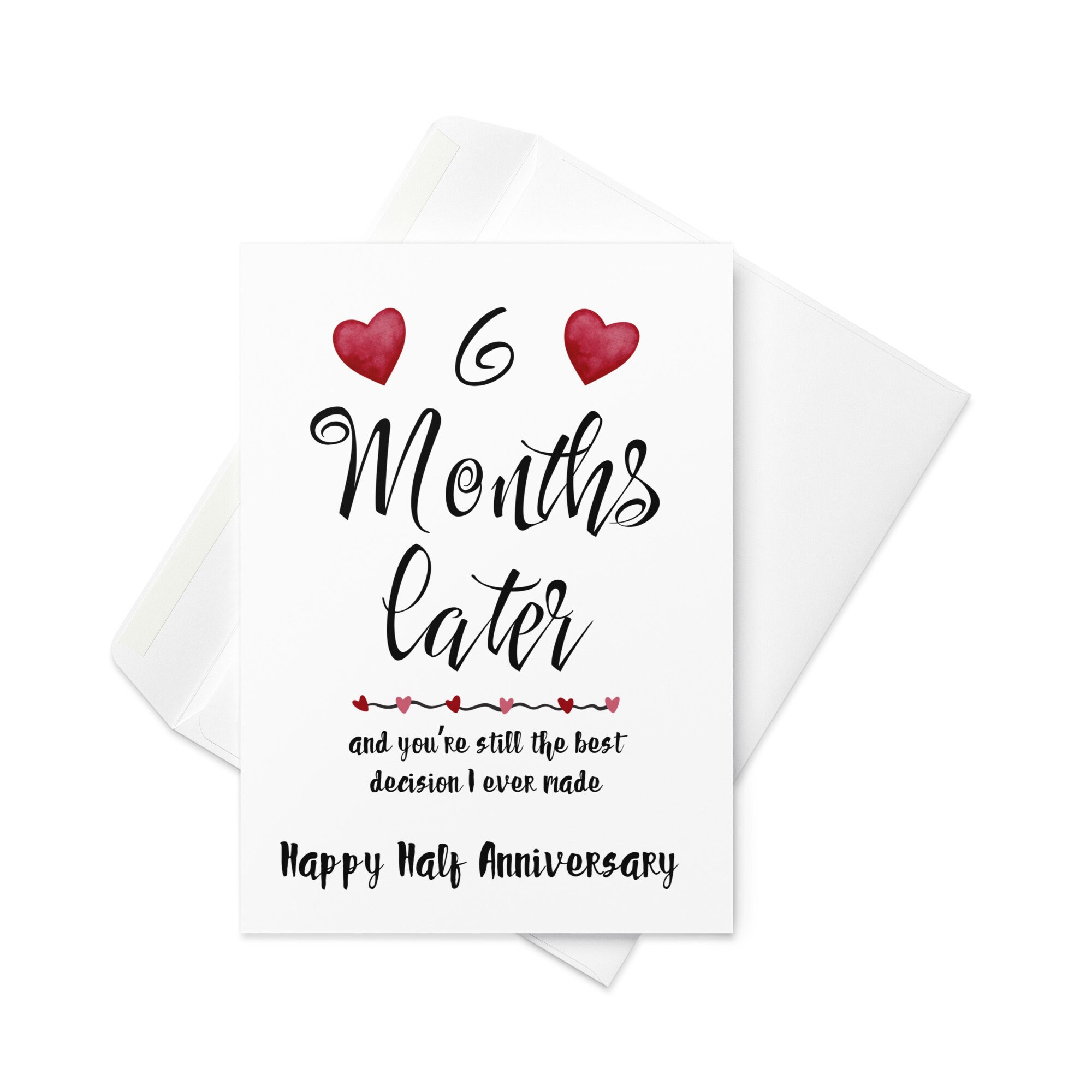 6 Month Anniversary Card Half Year Anniversary Gift for Etsy