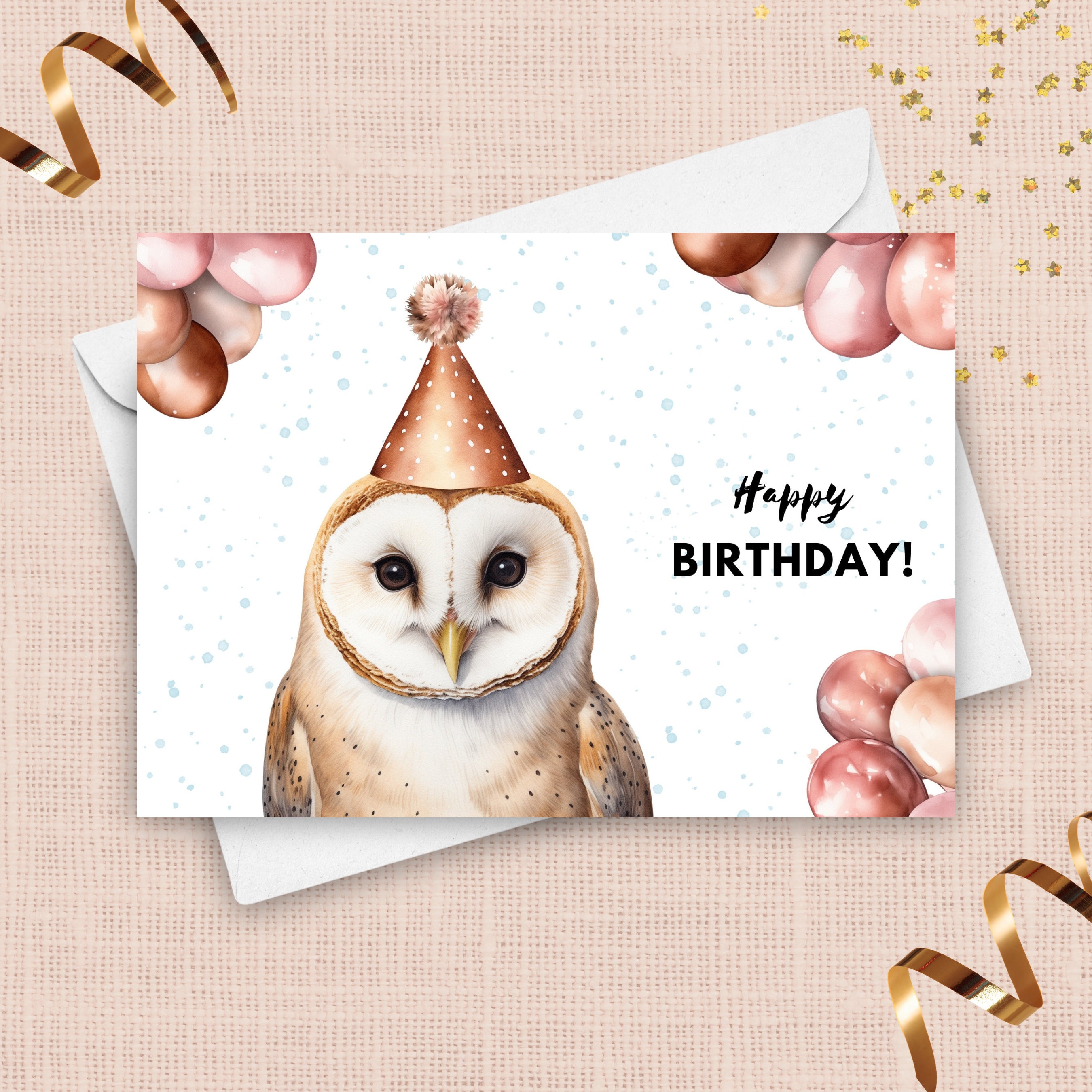 Barn Owl Birthday | Greeting Card Barn Owl Birthday | Greeting Card