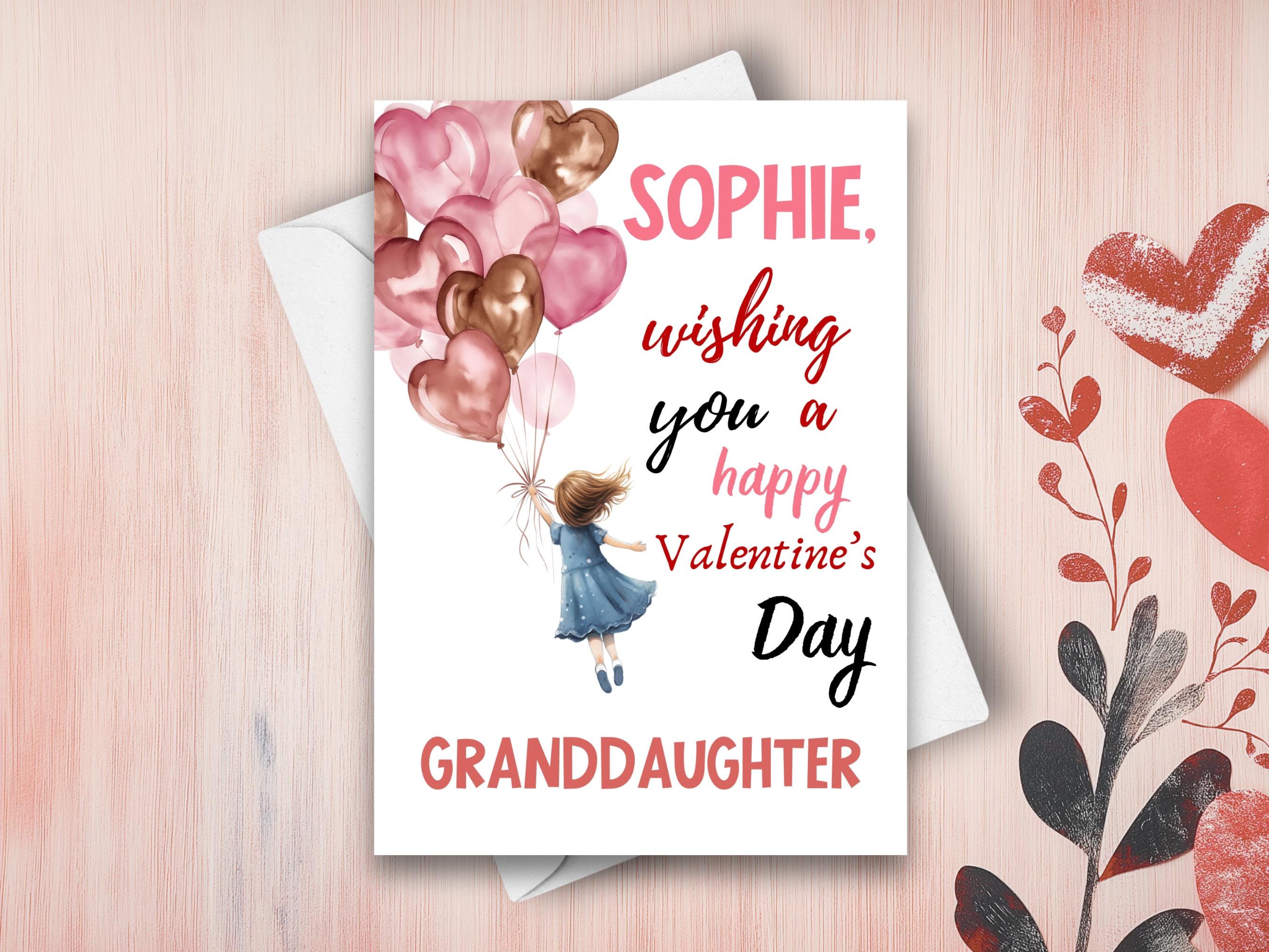 valentine's day card for granddaughter, wishing you a happy