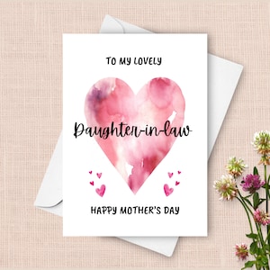 Tarjeta del Día de la Madre para mi Nuera, Tarjeta del Día de la Madre para mi Nuera, Tarjeta de Feliz Día de la Madre para mi Querida Nuera