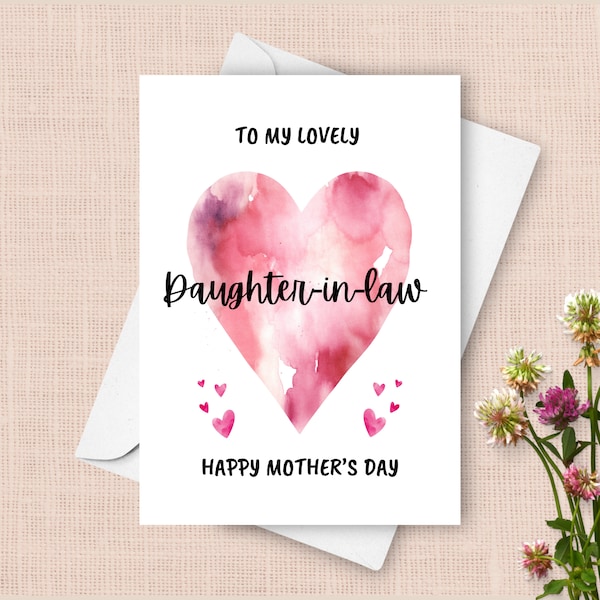 Mother’s Day Card For Daughter-In-Law, Daughter-In-Law Mother’s Day Card, Happy Mothers Day Greeting Card For My Lovely Daughter-In-Law