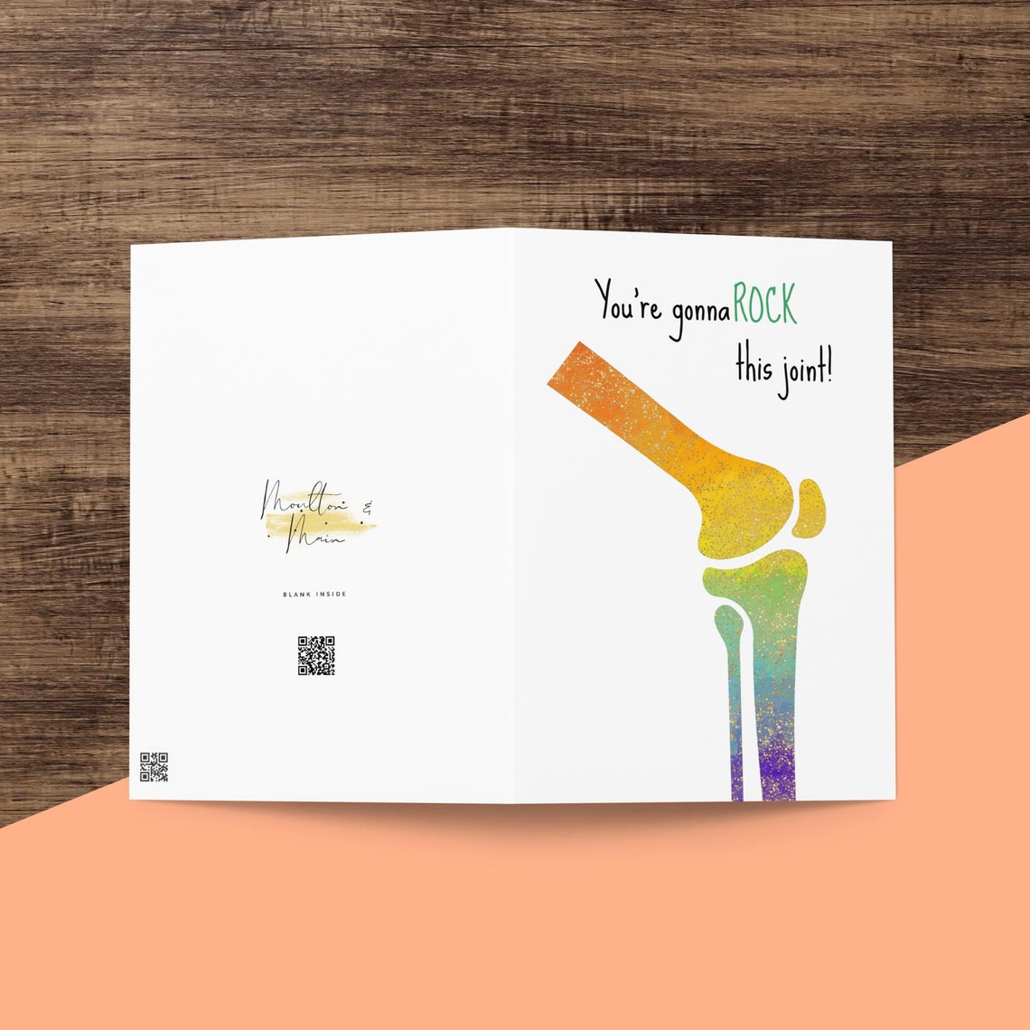 Happy New Knee Greeting Card – Personalised Funny Card For Knee Surgery Recovery