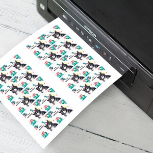Printable Tuxedo Cat Birthday Cupcake Topper, Instant Download Print at ...
