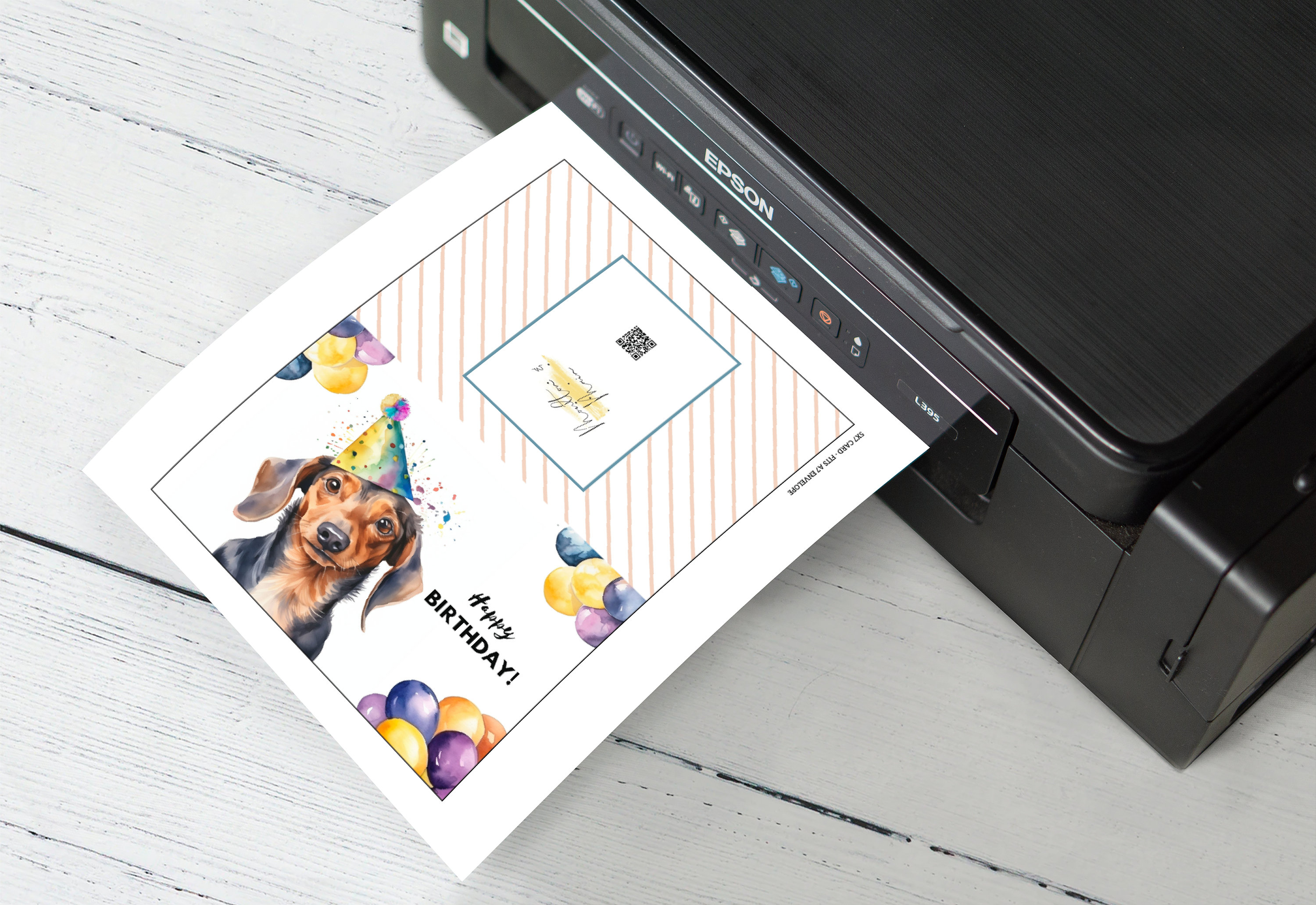 Printable Dachshund Birthday Card, Instant Download, Print at Home Card ...