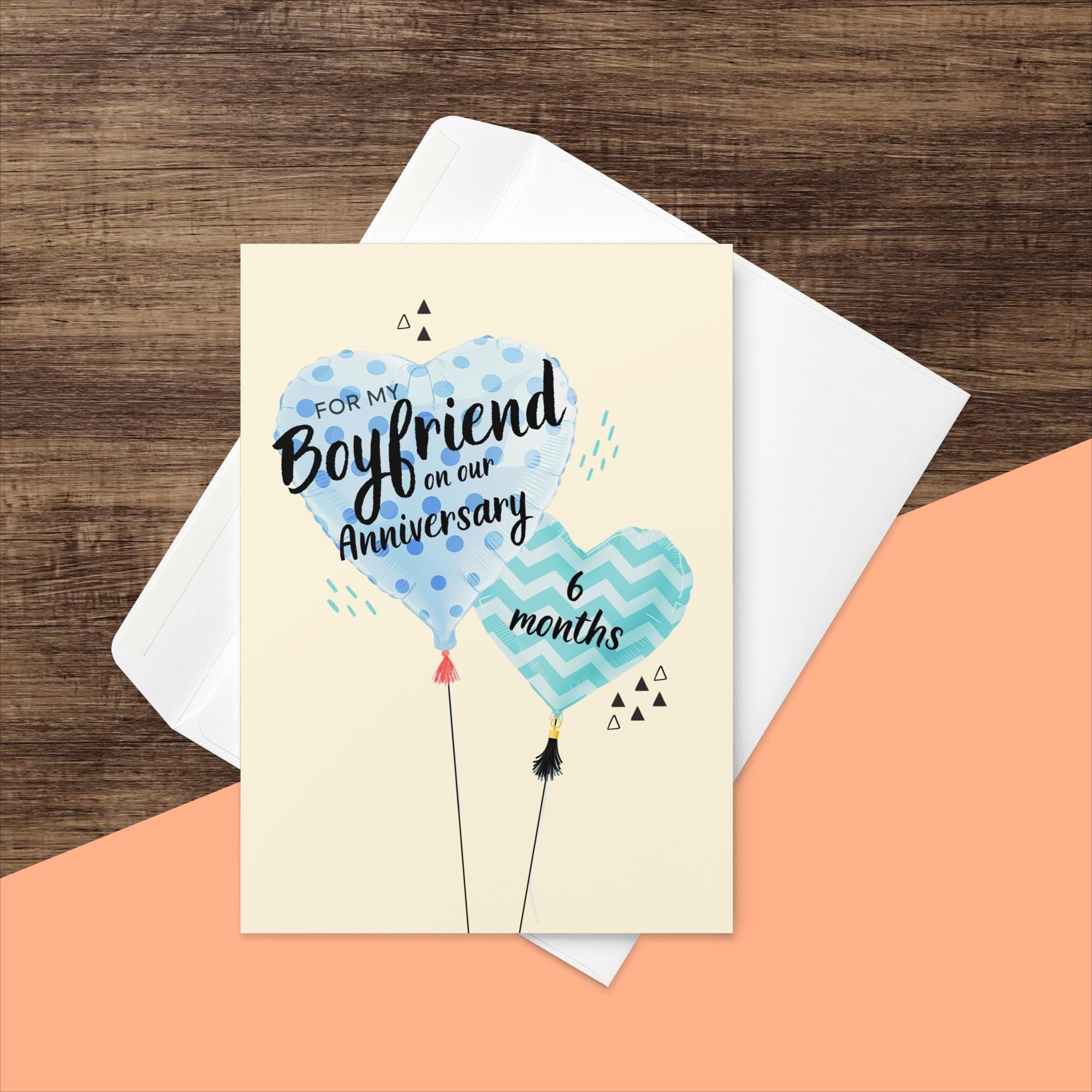 Boyfriend 6 Month Anniversary Card, to My Boyfriend, Half Year ...