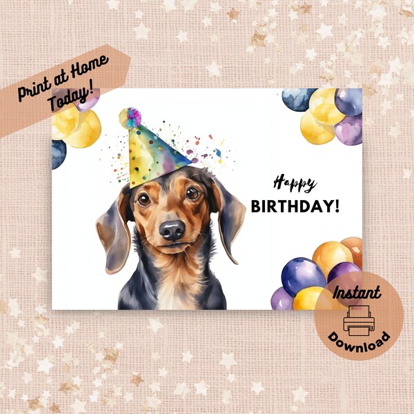 Dachshund Birthday Card - Etsy
