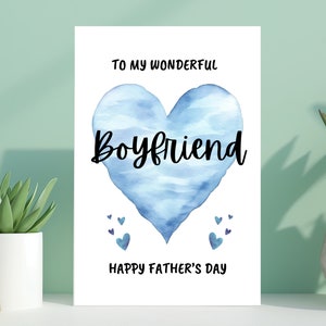 Tarjeta del Día del Padre para mi Novio, Tarjeta de Feliz Día del Padre de mi Novia, Para mi Maravilloso Novio, Feliz Día del Padre, Corazones Azules
