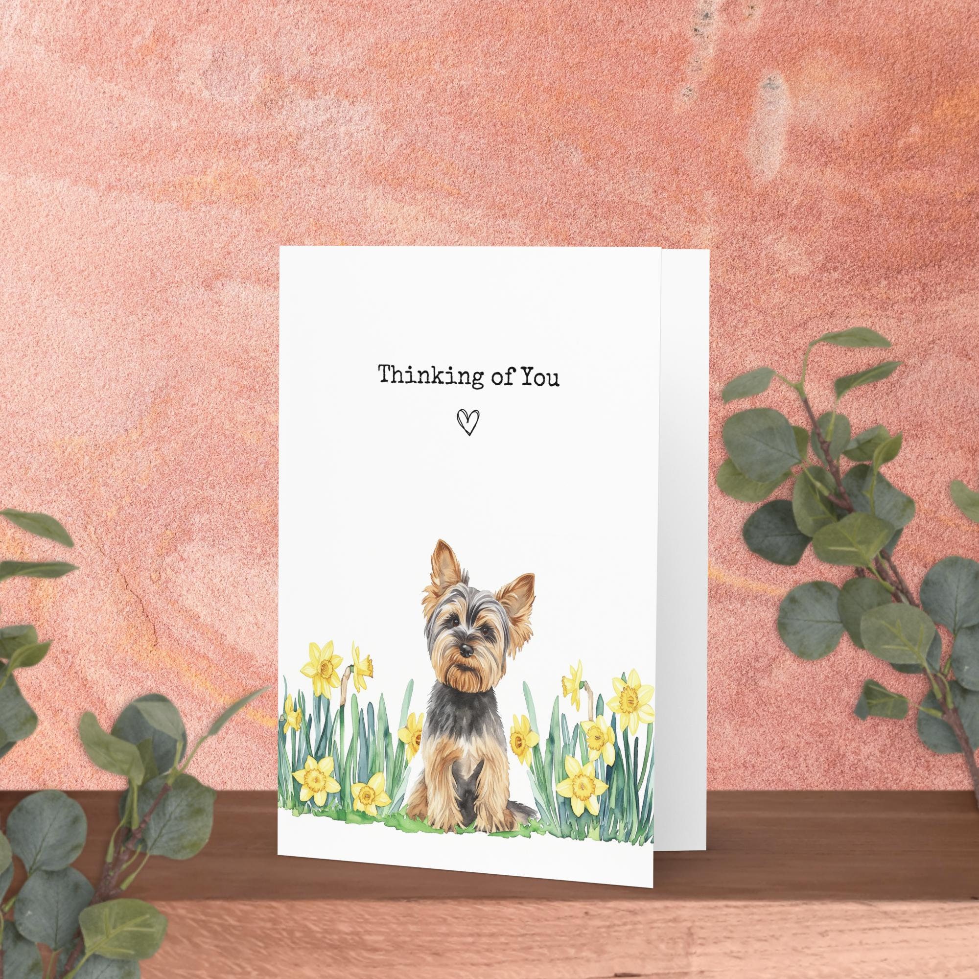 Printable Yorkie Thinking of You Card, Instant Download Print at Home ...