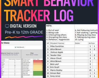 Editable Behavior Tracker Log: Automatic Calculation (Google Sheets)