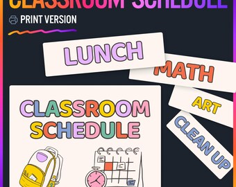 Classroom Schedule Cards | Editable Visual Schedule for PreK Kindergarten | Daily Routine Chart, Classroom Decor & SPED ESL Support