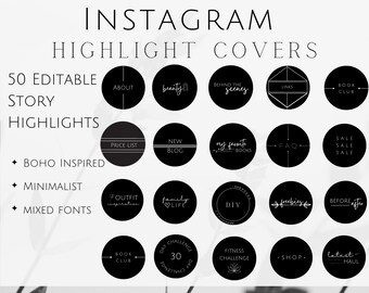 Instagram Highlight Cover | Social Media Highlights | Instagram Vorlagen | Ästhetische Ig-Highlights | Minimalistische Ig Highlights
